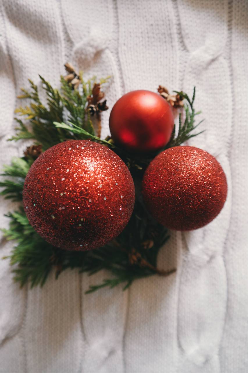 rojo, bola de navidad, decoración, ornamento,