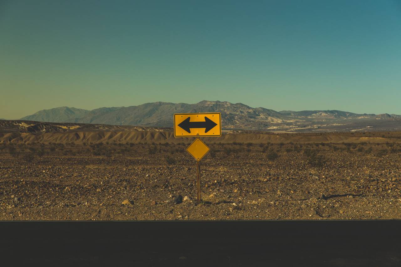 signage, road, mountains, sky, adventure, travel, trip, arrow, clouds, sand
, 