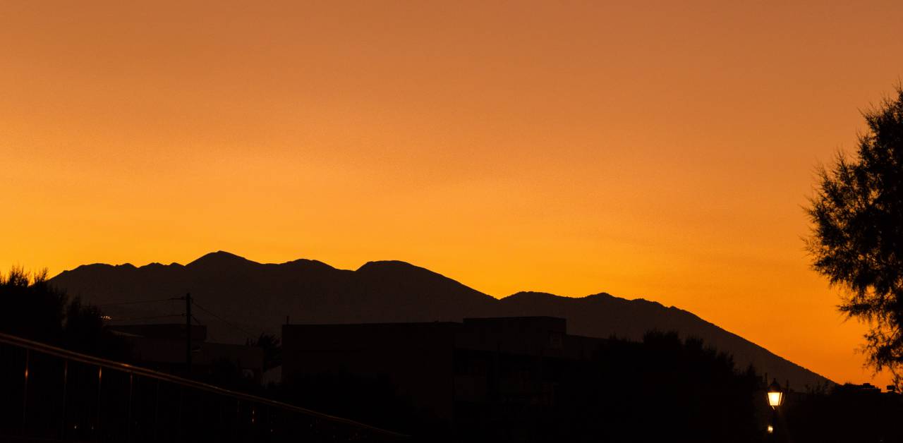 sunset, color, greece, crete, orange, sky, minimal
, 