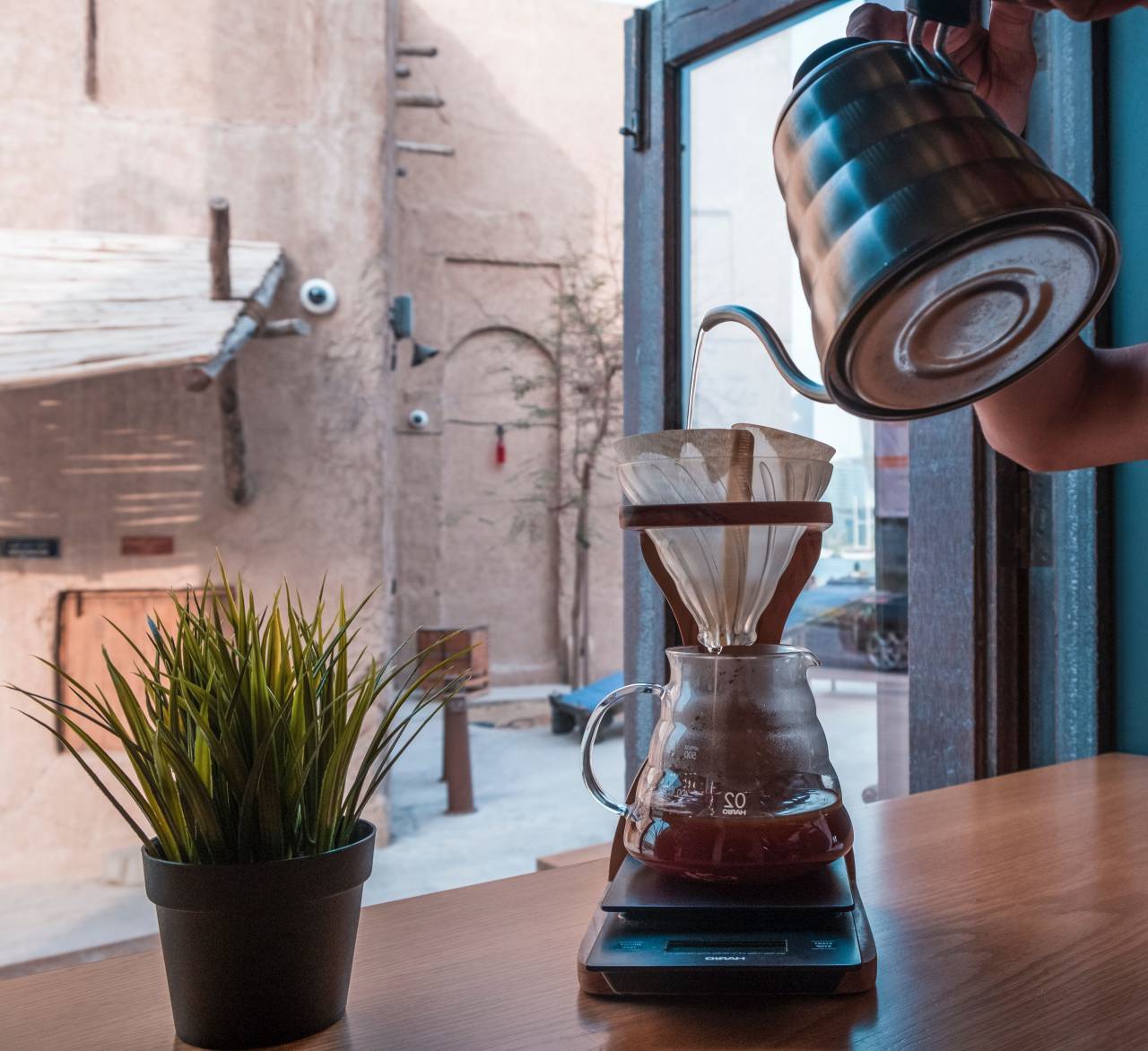vintage, kettle, coffee, make, perculator, pour, kitchen, plant, drink, table, filter, rustic
, 