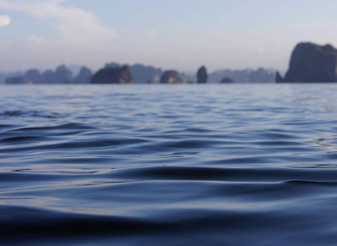 agua, mar, costa, profundo, islas, líquido, tierra, plantas, árboles, océano, cielo, nubes, niebla, azul, bokeh, difuminar, ola,