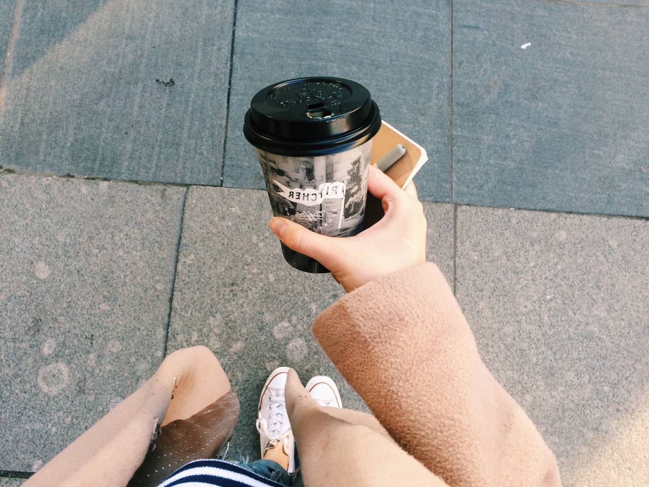 woman, coffee, street, hand, girl, people, walk, drink
, 