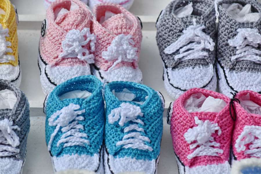 handmade, knitwear, small, sneakers, wool 