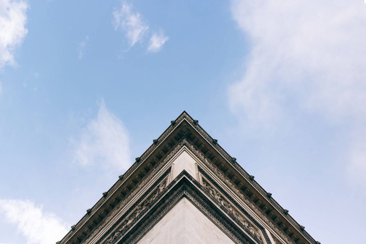 arquitectura, azul, cielo, edificio, cielo, nubes,