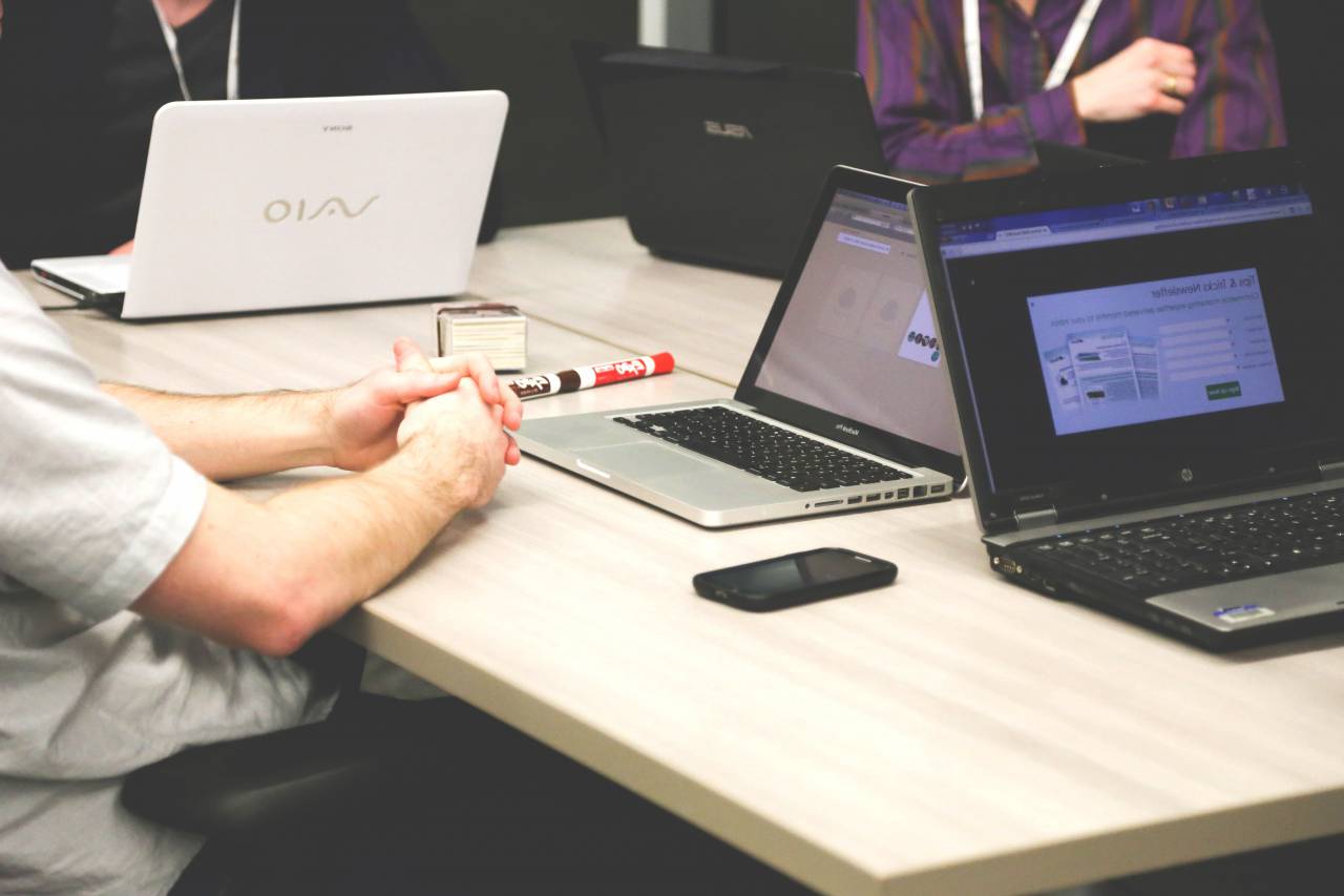 negocio, equipo, reunión, portátiles, ordenadores, escritorio, oficina, tecnología, vaio, iphone, gente, trabajo, grupo,