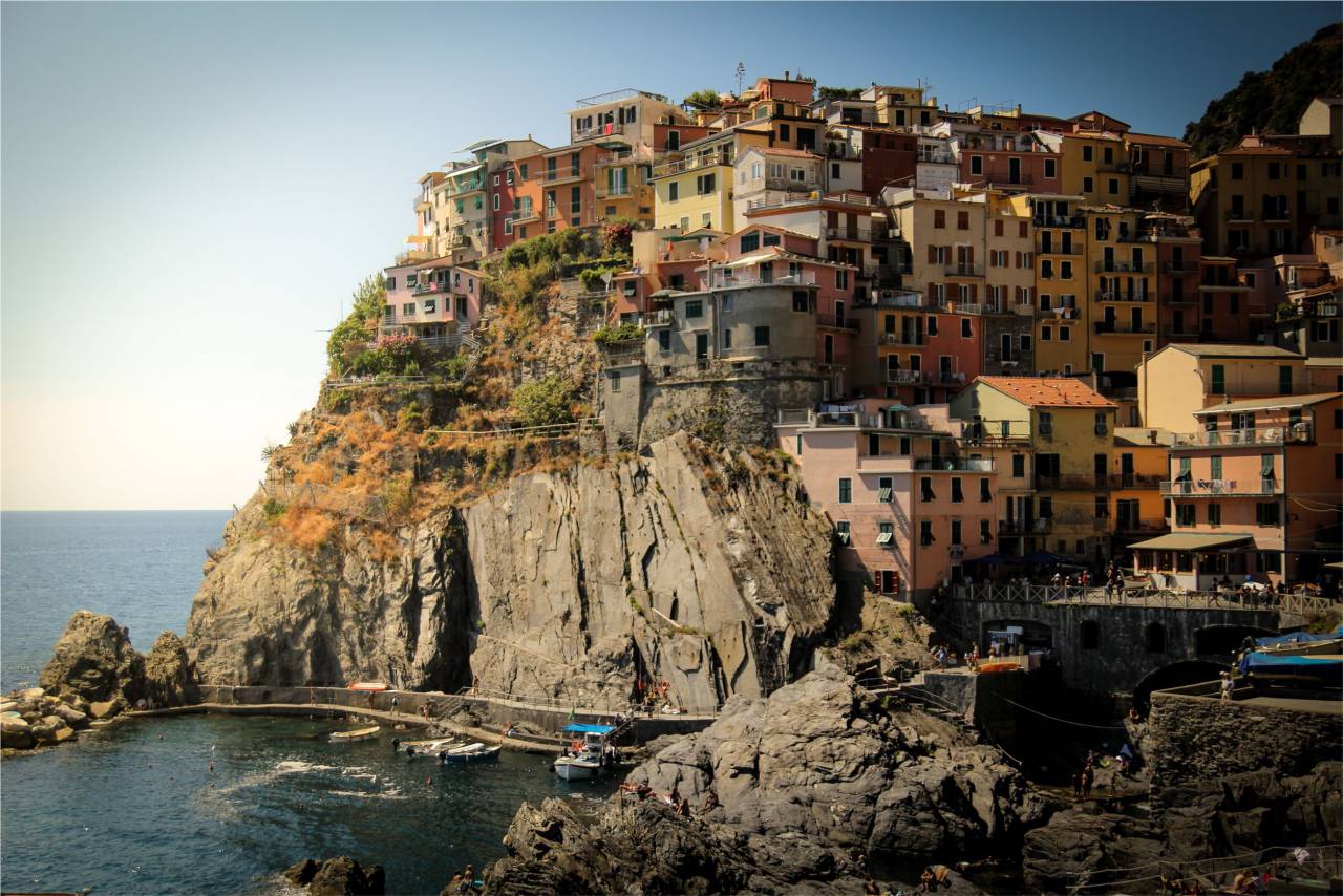 houses, mountains, hills, apartments, architecture, rocks, cliffs, coast, ocean, sea, boats, docks
, 