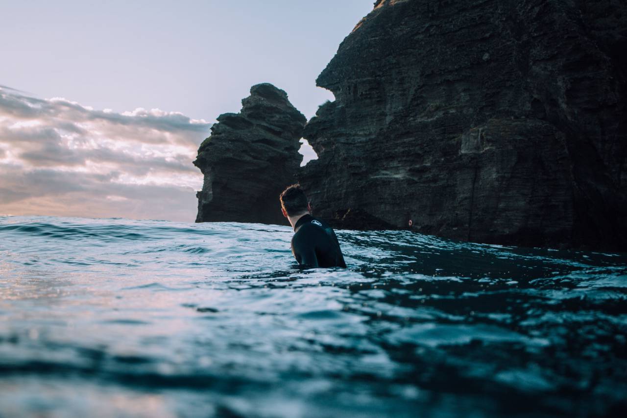 nature, landscape, people, man, swim, beach, ocean, sea, clouds, sky
, 
