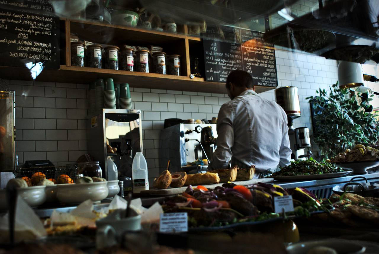 Restaurante, cocina, menú, comida, servidor,
