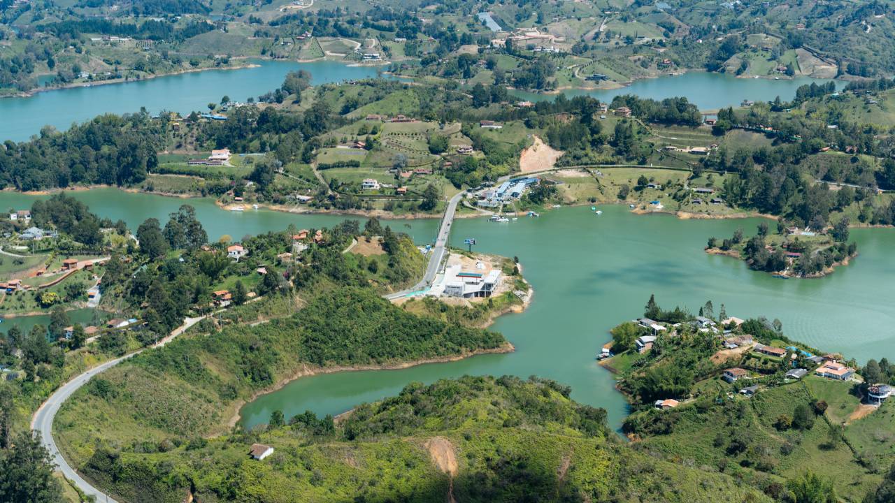 travel, adventure, nature, aerial, water, ocean, river, sea, green, trees, leaves, grass, road, household
, 