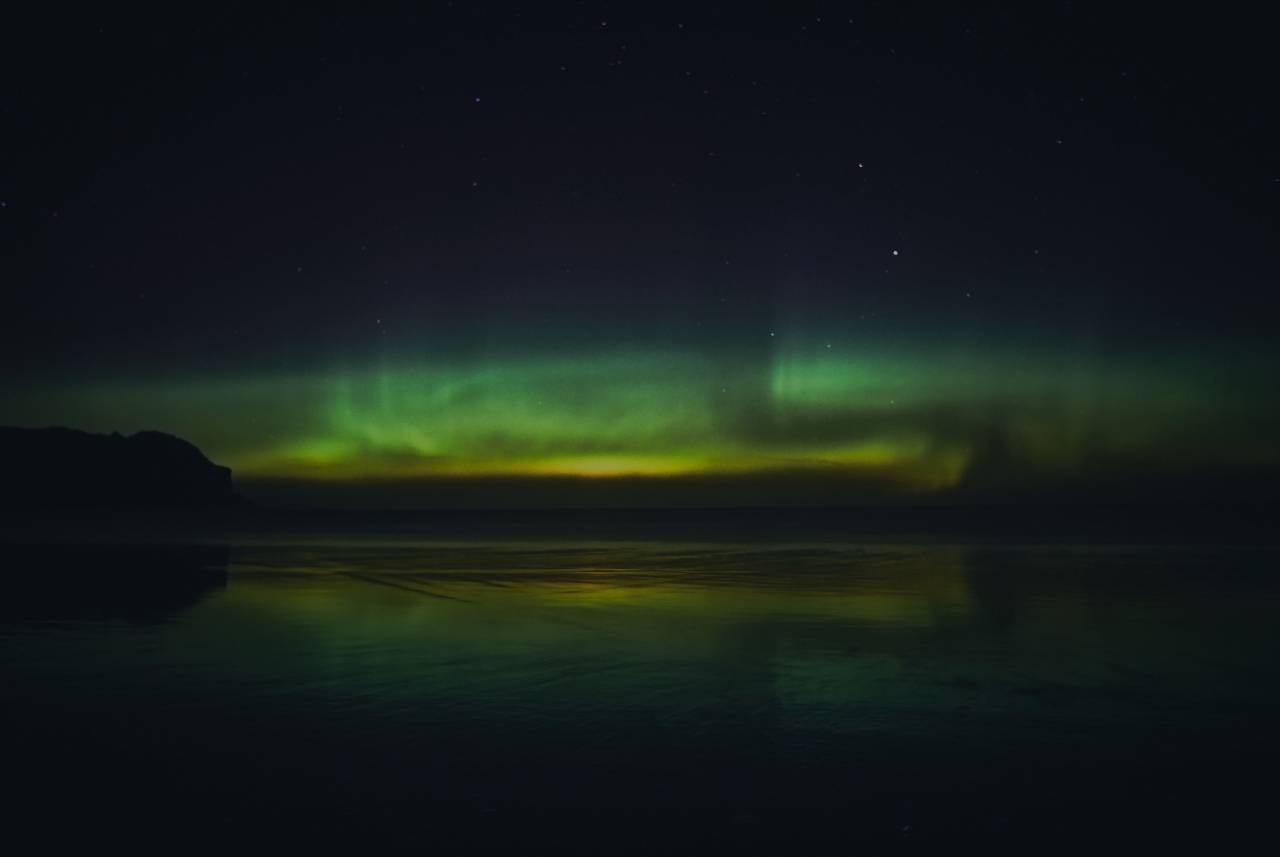 aurora, verde, espacio, cielo, naturaleza, reflejo, mar, agua,