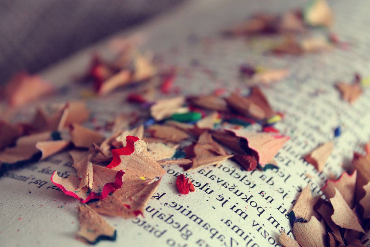 livros, leitura, cores, arte, vintage, lápis, aparas, cores,