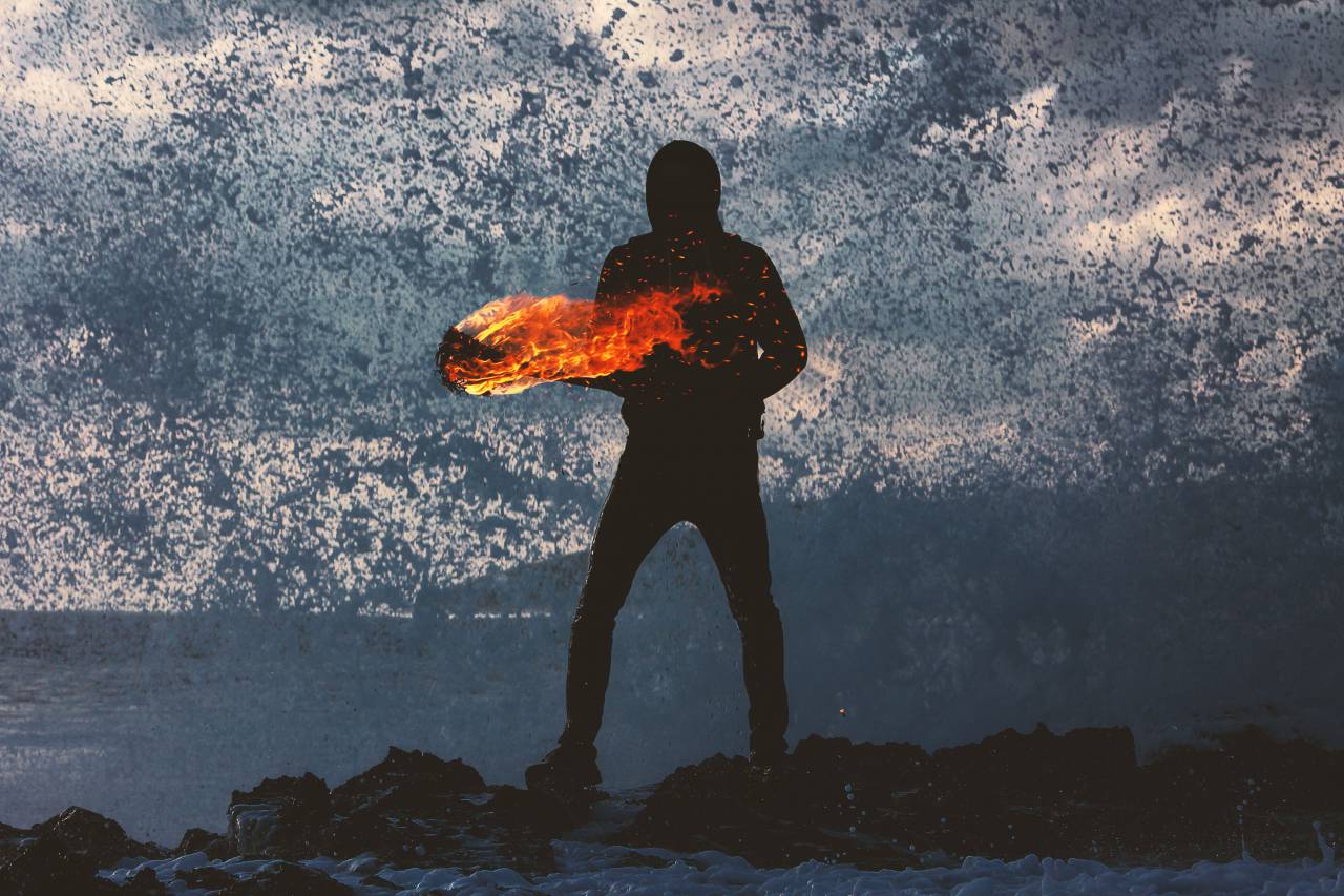 arena, danza, feliz, fuego, gente, noche, oscuro, playa, silueta, sombra,