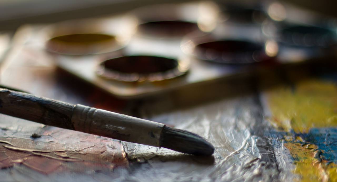 Pintar, cepillo, de cerca, vaina de pintura, caballete, color, arte, artesanía, hobby, artista, pintor,