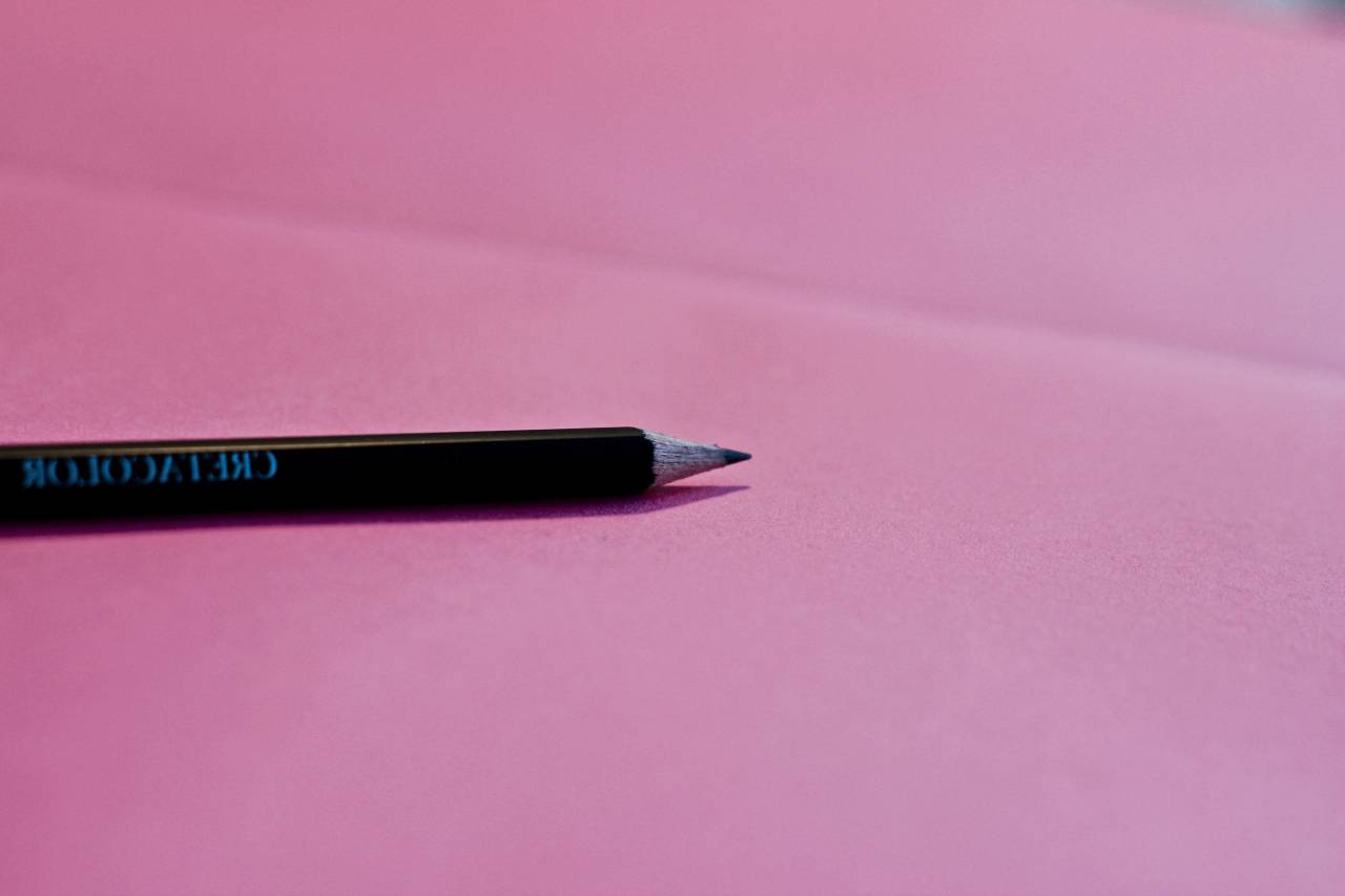 Lápiz, escritura, rosa, negocios, creativo, arte,