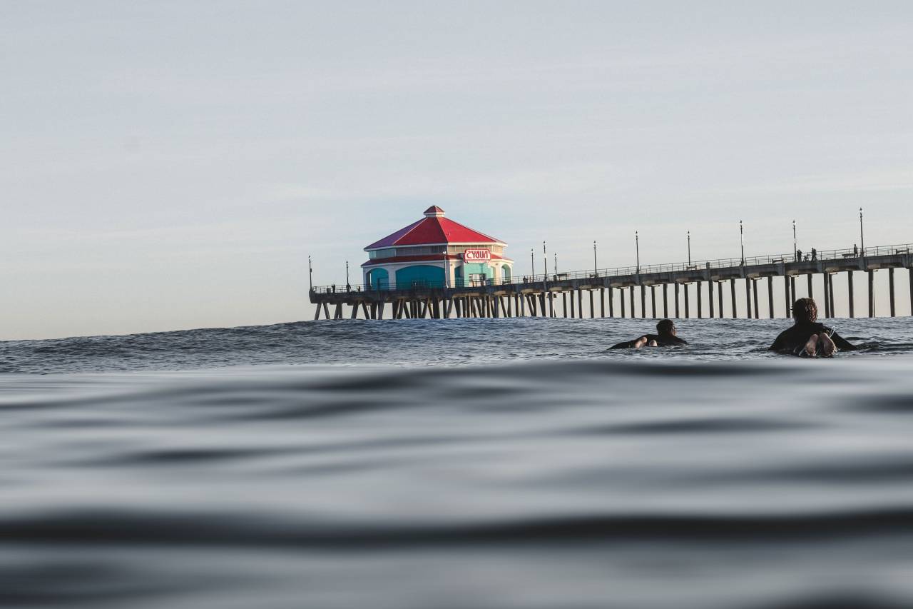sea, ocean, water, waves, nature, people, swimming, bridge, cottage, travel, adventure, view, sky, horizon
, 