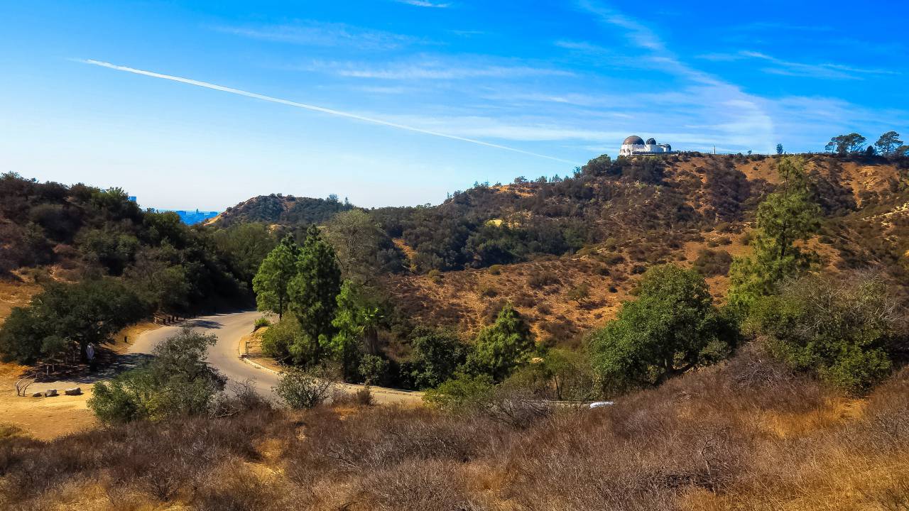 estados unidos, los angeles, colinas, paisaje, vista, árboles,