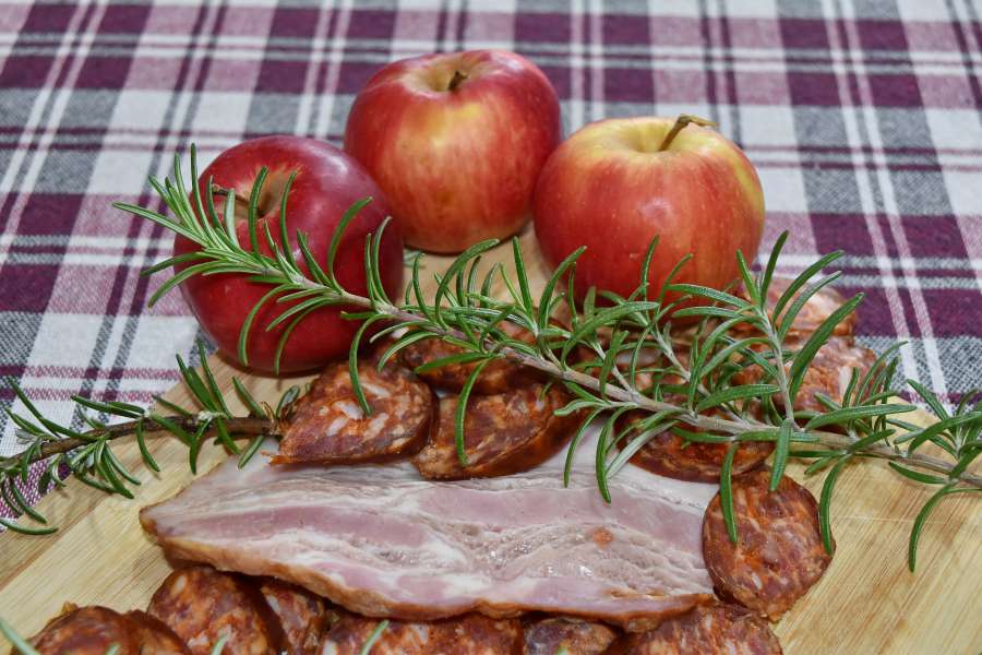 appetizer, apples, bacon, culinary, kitchen 