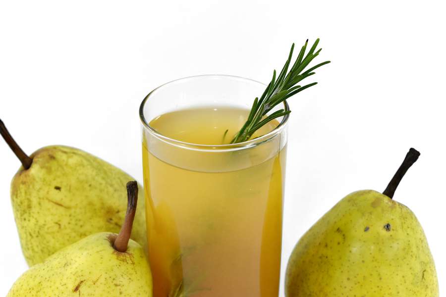 fresco, jugo de fruta, líquido, menta, peras