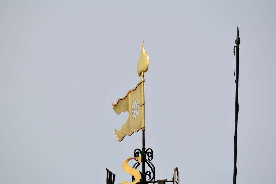 exterior, ouro, alto, símbolo, topo