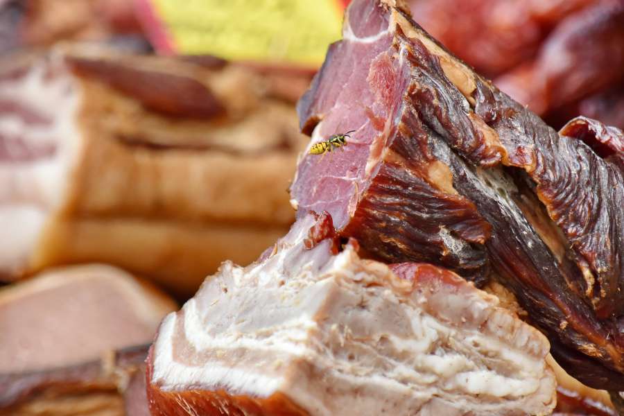 ham, handmade, pork, wasp, meat, meal, food 