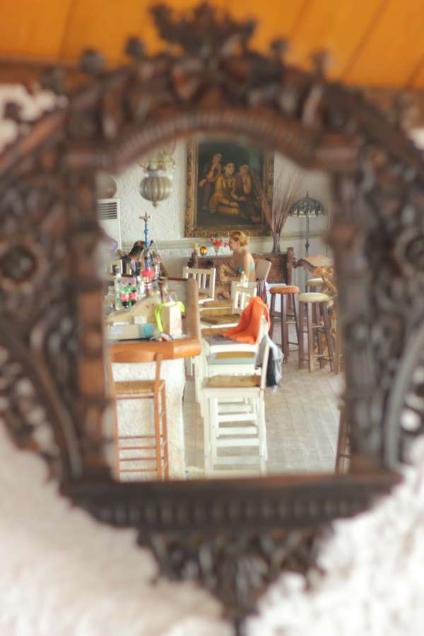 restaurante, cafetería, espejo, reflejo