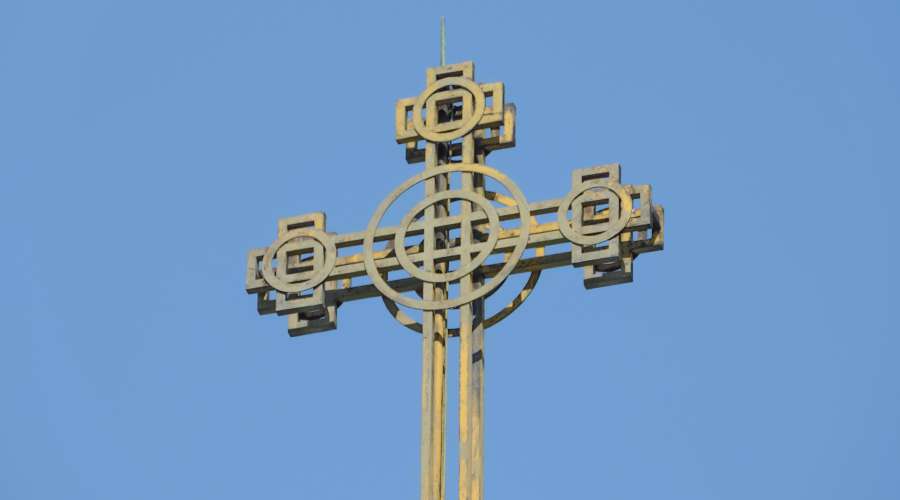 cross, orthodox, steel, yellow, iron, old 