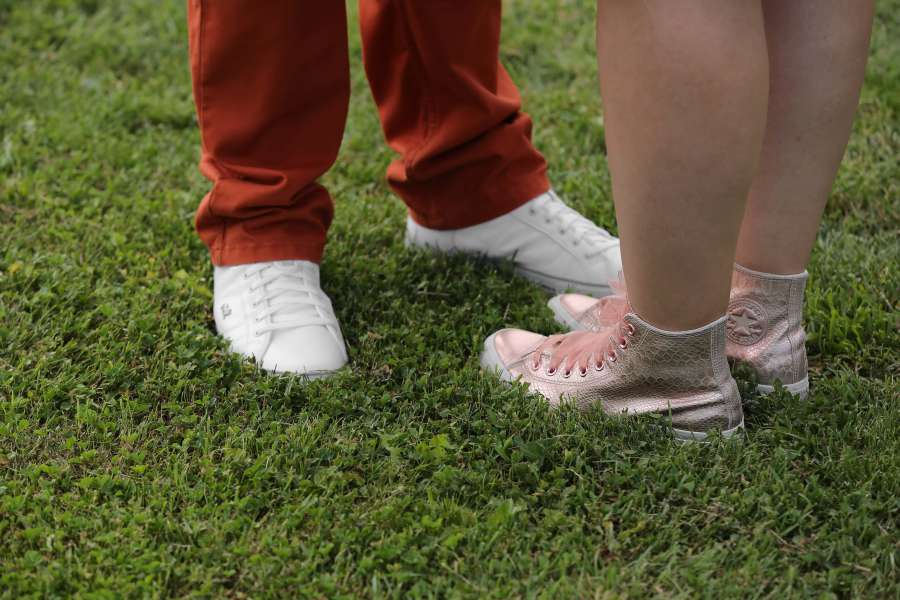 sneakers, boyfriend, girlfriend, grass 
