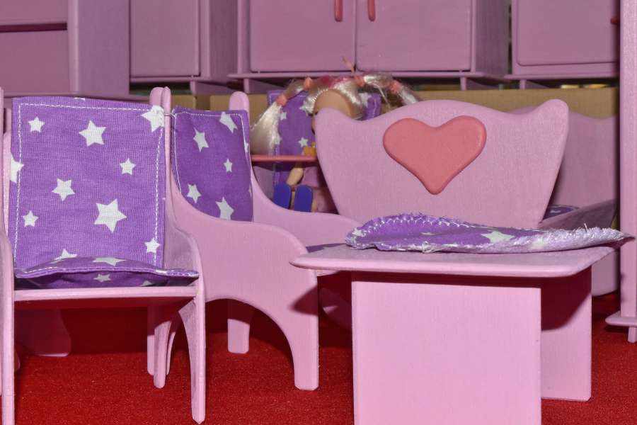 desk, doll, handmade, toys, seat, interior 
