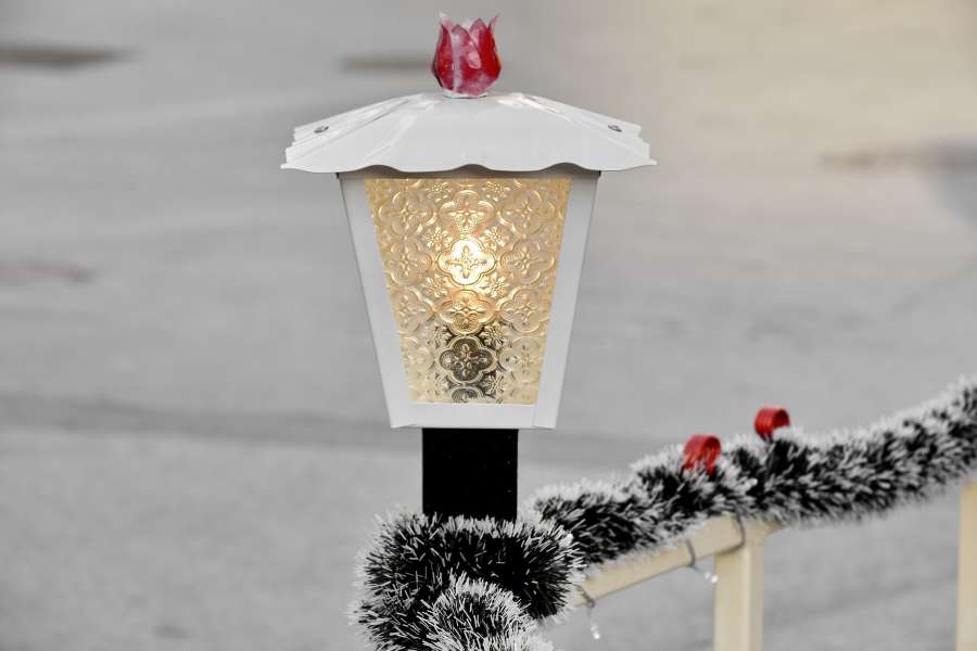 christmas, decoration, electricity, fence 