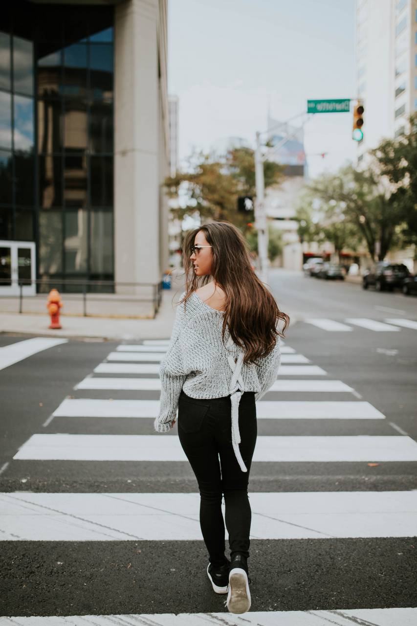 people, girl, woman, walking, pedestrian, street, city, buildings, blur, sunglasses, clothing, fashion, model, travel
, 