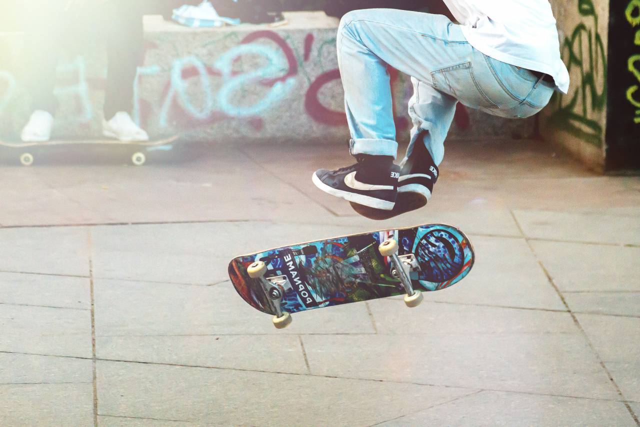 skateboard, street, man, sneakers, nike, urban, city, road, flip, jump, grafitti, paint, sport, kid
, 