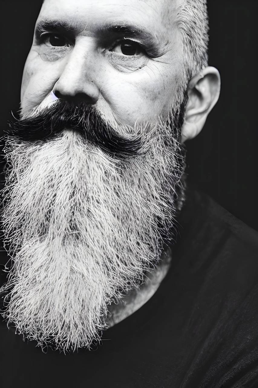 hipster, barba, hombres, bigote, adulto, retrato, una persona, hombres, etnia caucásica, blanco y negro, primer plano, rostro humano, canas, mirando a la cámara, adulto maduro, adulto mayor, vello facial, uno, hombre ,estilos de vida,buscando,