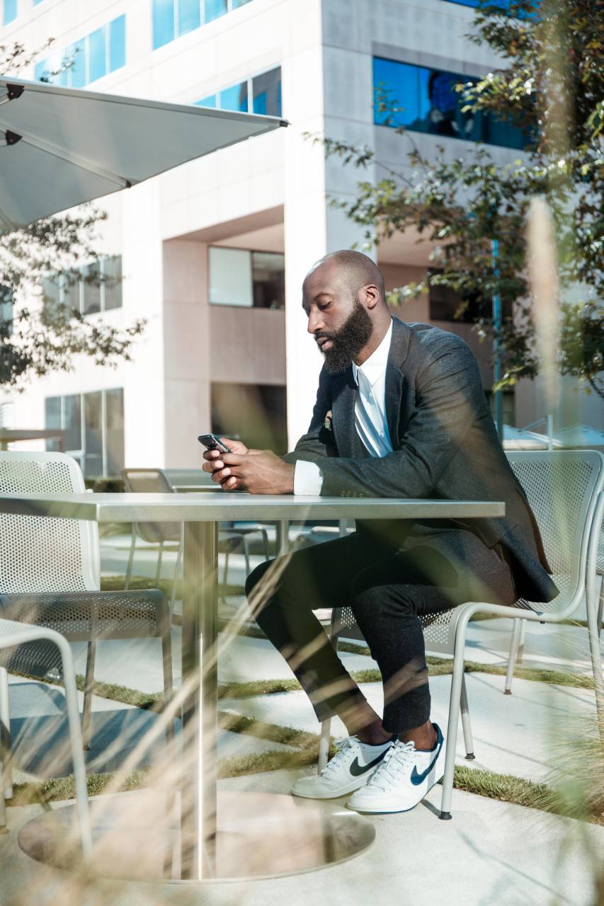 business, black, phone, people, man, message, professional, male, businessman, mobile, smart, technology, young, african, text, portrait, work, cellphone, handsome, person, office, suit, adult, holding, looking, one, lifestyle, smartphone, cell, city, job, sms, successful, communication, men, african american, executive, employee, app, outdoor, using, modern, afro, american, worker, entrepreneur, 