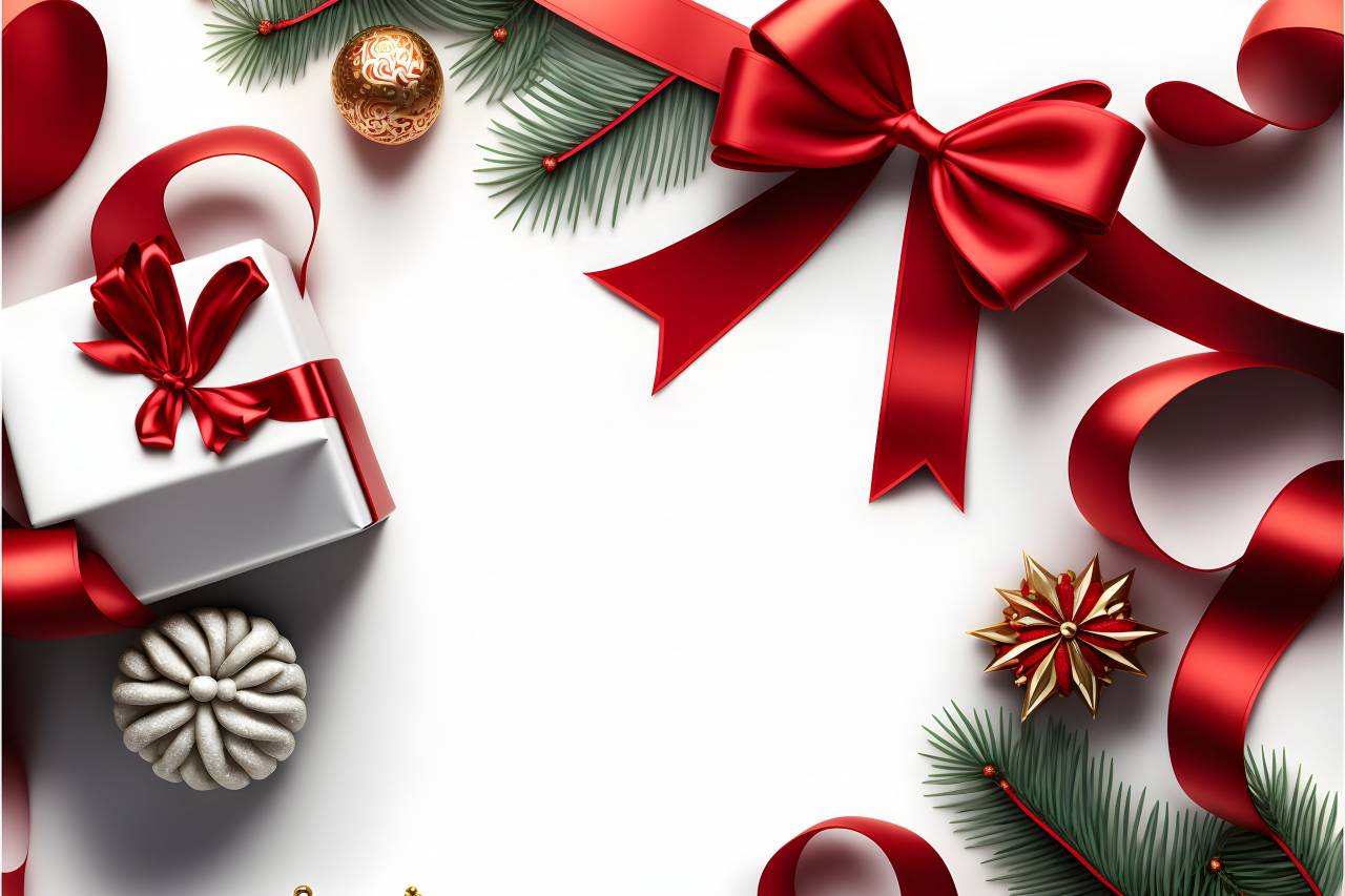 regalo, decoración, celebración, fondos, invierno, temporada, ilustración, diseño, vector, navidad, cinta, espacio de copia,