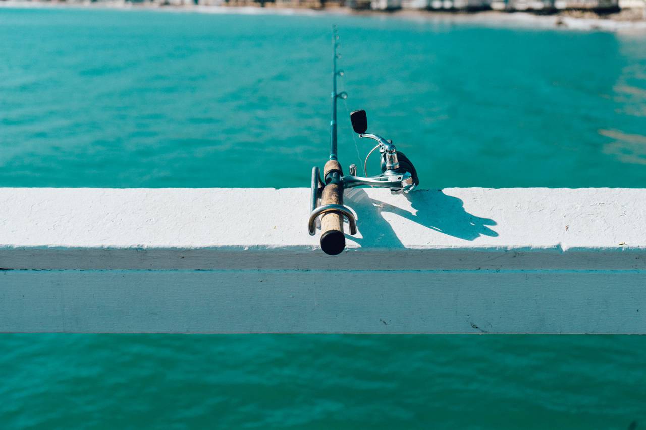 fishing, rod, pier, water, ocean, sea, sunny, summer
, 
