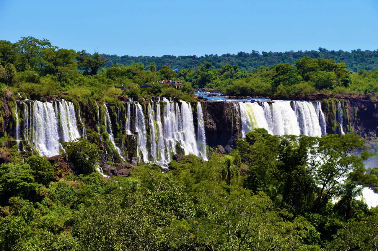 brazil, river, water, nature, waterfall, argentina, iguazu, park, travel, landscape, tourism, cascade, green, jungle, iguacu, misiones, brazilian, tropical, natural, america, unesco, national, parana, beautiful, rainforest, view, south, flow, wonder, fall, falls, south america, iguassu, exotic, famous, cataract, scenery, forest, foz, scenic, spectacular, world, sky, rainbow, adventure, latin, iguazu falls, horizontal, destination, blue, 