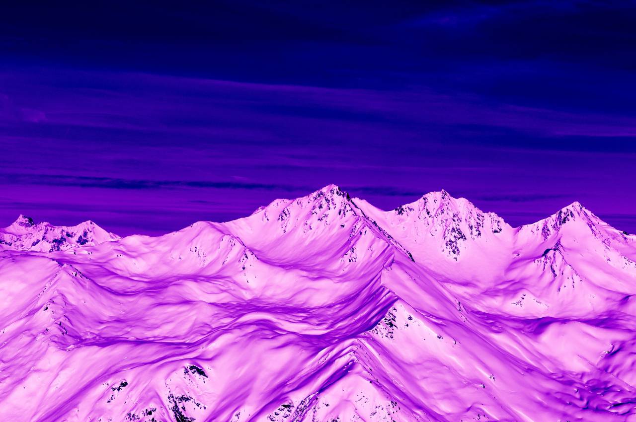 montaña;nieve;púrpura;nadie;paisaje,
