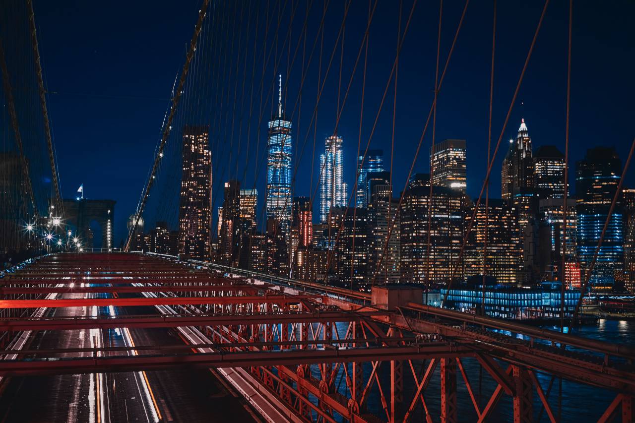 architecture, building, infrastructure, sky, skyscraper, tower, city, car, vehicle, road, street, transportation, urban, travel, bridge, sea, ocean, water
, 