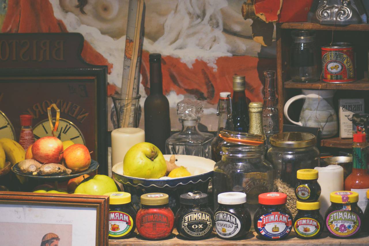 botella, comida, fama, fruta, mermelada de manzana, tarro, tazón de fuente,