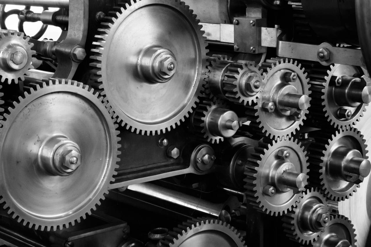 industrial, machine, gears, metal, cogs, grayscale, engineering, manufacturing, precision, mechanical
, 
