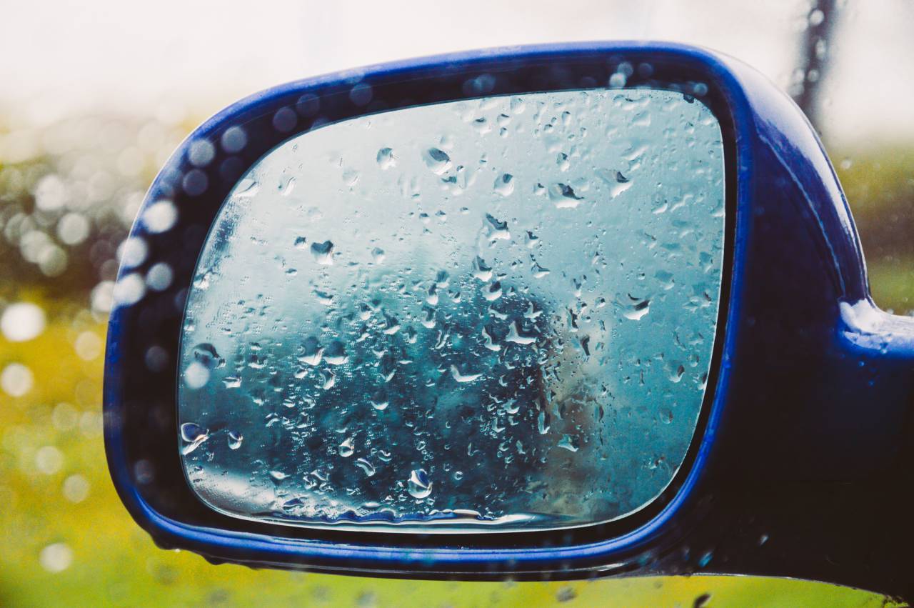 mirror, window, raining, wet, rain drops, car, automotive
, 
