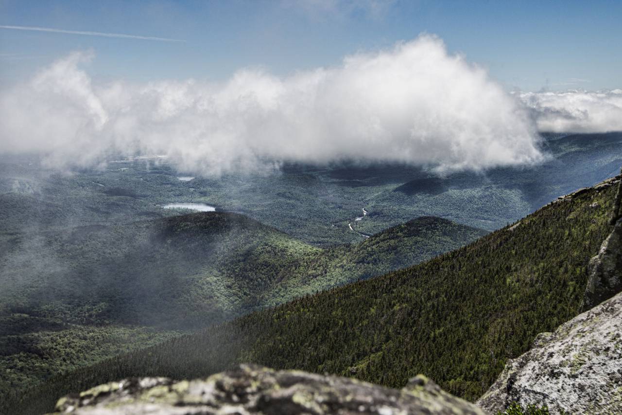montanha, planalto, pico, cimeira, paisagem, azul, céu, nuvens, natureza,
