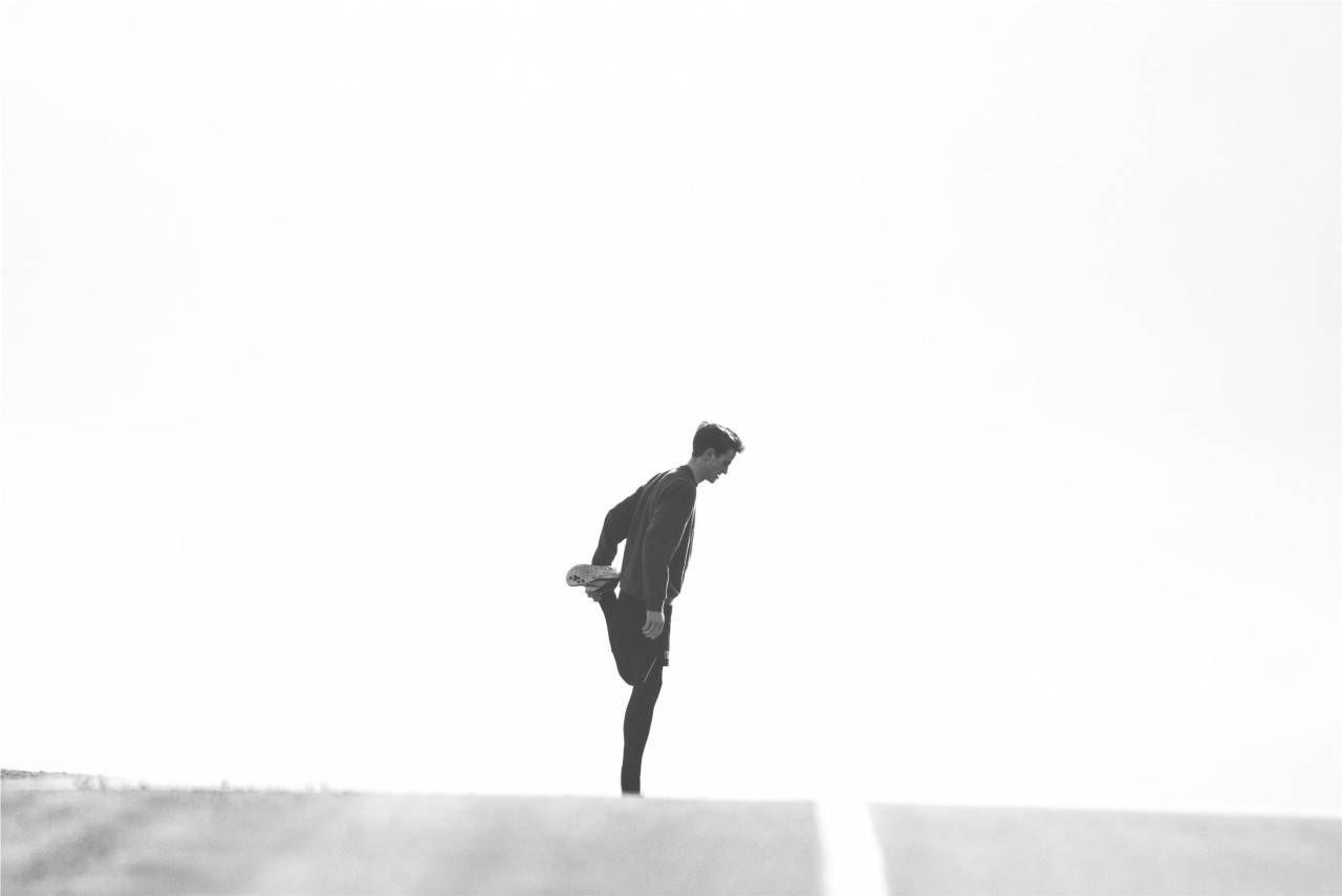 runner, stretching, fitness, exercise, sports, guy, man, people, road, black and white, health, athlete
, 