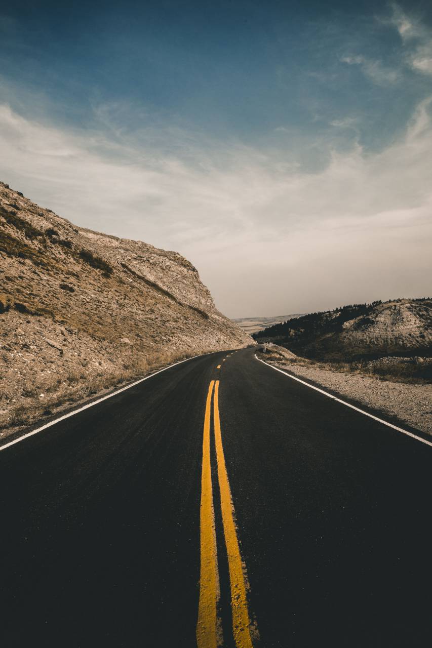 travel, road, country, western, west, movement, travelling, traveller, driving, drive, highway, pavement, desert, dirt, landscape, nature, outdoors, mountains, mountain, blue, sky, clouds, montana
, 