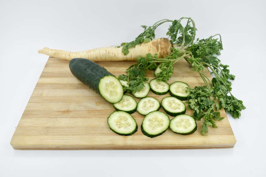 cucumber, parsley, root, salad, ?food? 