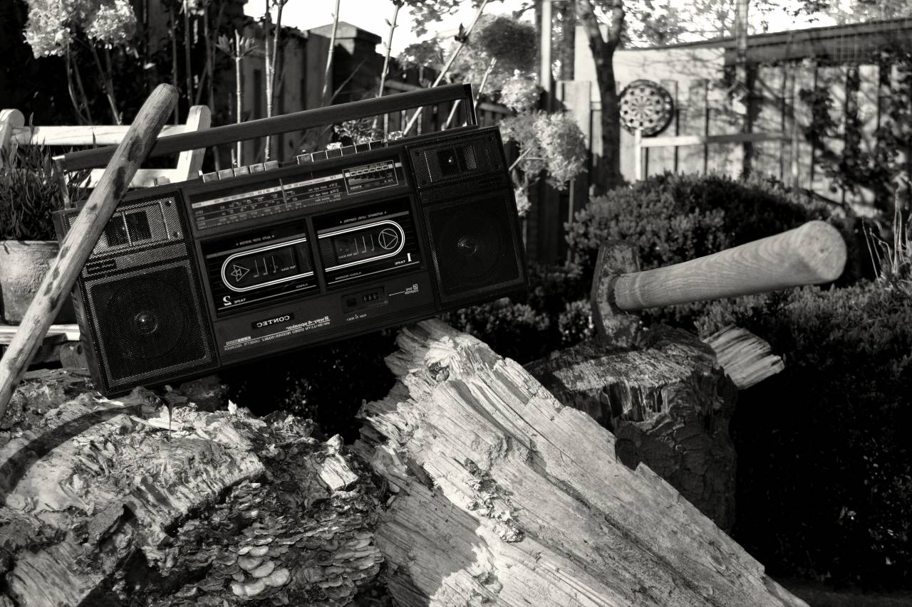en blanco y negro, monocromo, maderas, vendimia, radio, retro, al aire libre, maderas,