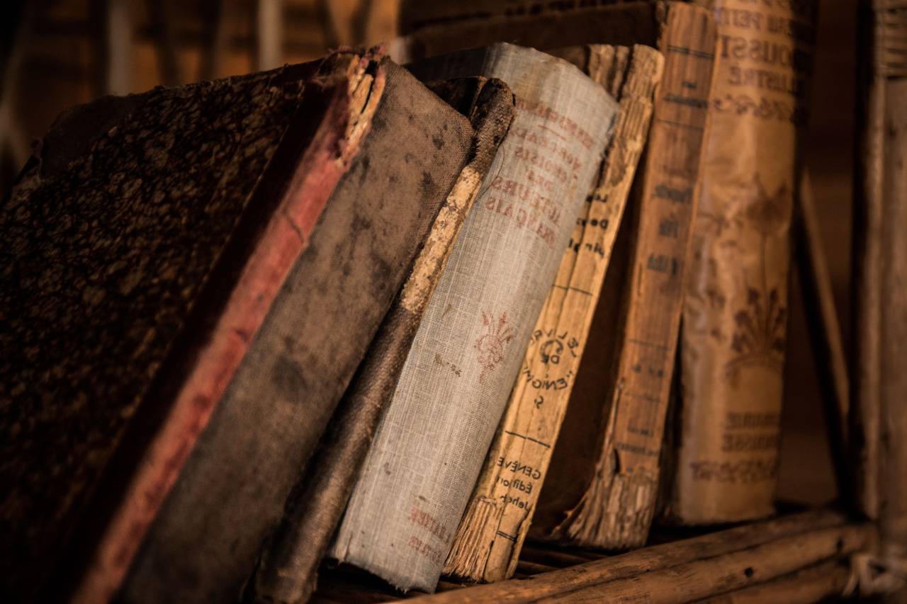 libros, viejo, vendimia, biblioteca, lectura,