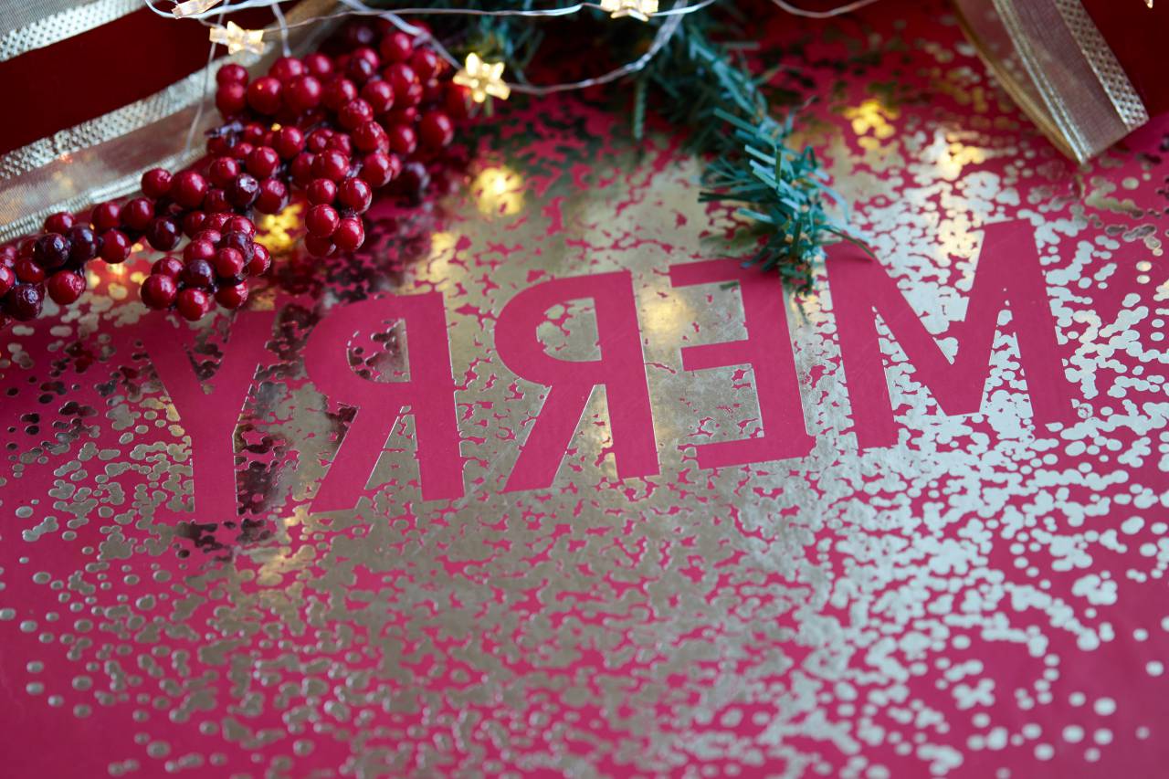 Navidad, palabras, antecedentes, alegre, Navidad, festivo, estacional, regalo, caja, bayas, copyspace, celebración, textura, vacaciones,