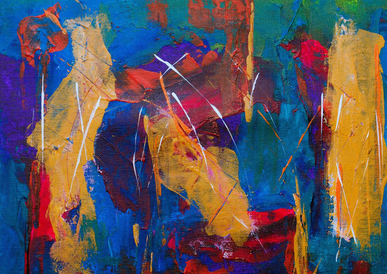 vistoso, arte, pintar, abstracto, papel tapiz, negrita, amarillo, azul, rojo, naranja, acrílico, lienzo, de cerca, artista, creativo, diseño, textura, púrpura,