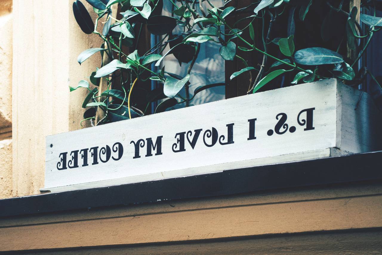 letras, letras, plantas, verde, ventana, pared, fuera,